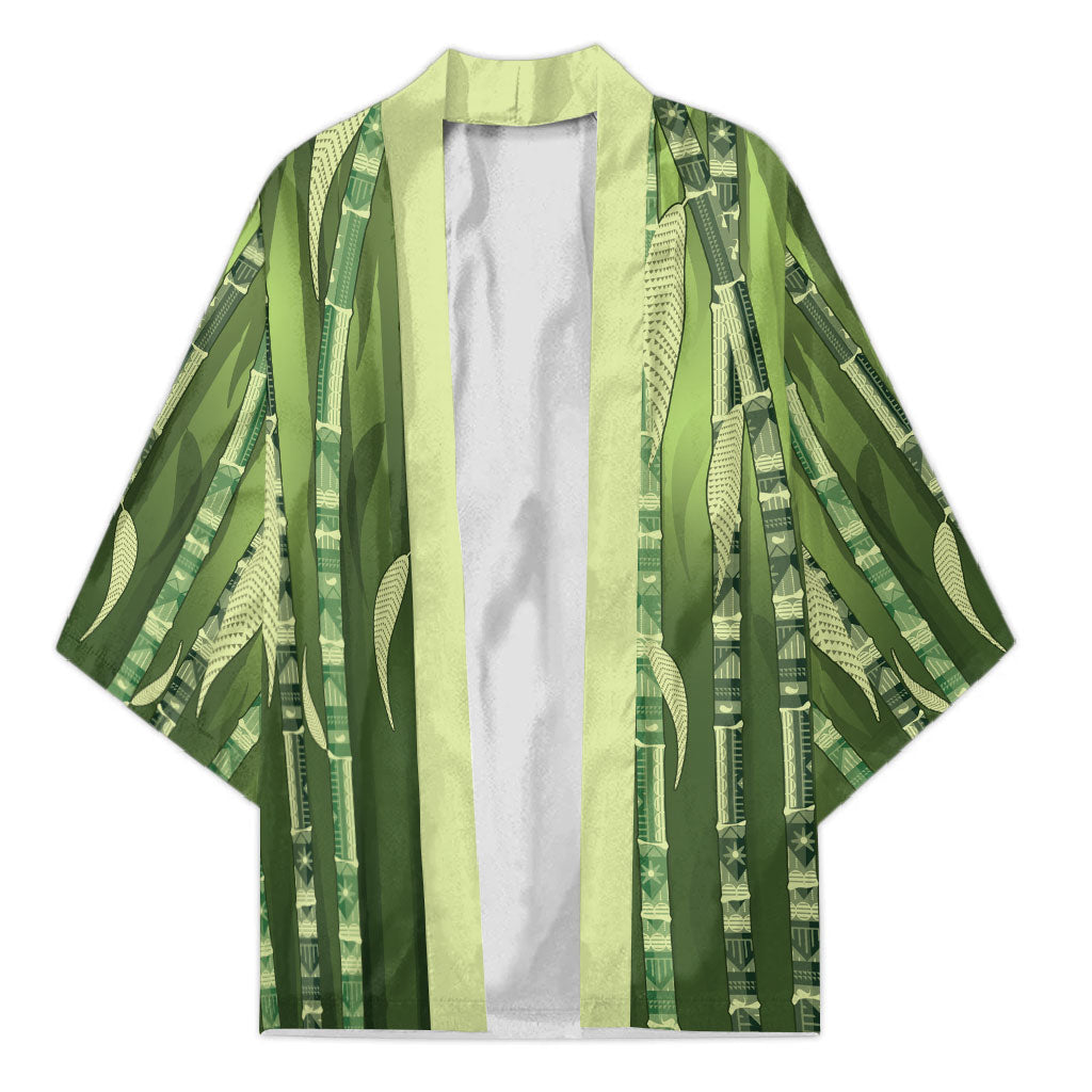 Personalised Fiji Language Week Sugarcane Masi Kimono Green Tapa Tribal Pattern DT05 Unisex Green - Polynesian Pride