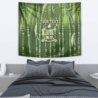 Personalised Fiji Language Week Sugarcane Masi Tapestry Green Tapa Tribal Pattern DT05 - Polynesian Pride