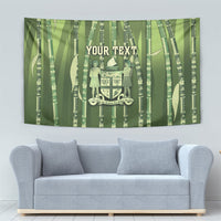 Personalised Fiji Language Week Sugarcane Masi Tapestry Green Tapa Tribal Pattern DT05 - Polynesian Pride