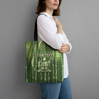 Personalised Fiji Language Week Sugarcane Masi Tote Bag Green Tapa Tribal Pattern DT05 - Polynesian Pride