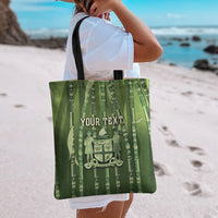 Personalised Fiji Language Week Sugarcane Masi Tote Bag Green Tapa Tribal Pattern DT05 - Polynesian Pride