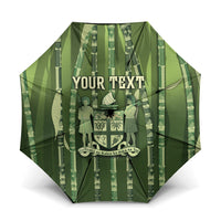 Personalised Fiji Language Week Sugarcane Masi Umbrella Green Tapa Tribal Pattern DT05 One Size Folded 11.42 inch Opened Diameter 37.4 inch Green - Polynesian Pride