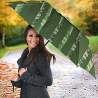 Personalised Fiji Language Week Sugarcane Masi Umbrella Green Tapa Tribal Pattern DT05 - Polynesian Pride