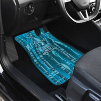 Personalised Fiji Language Week Sugarcane Masi Car Mats Blue Tapa Tribal Pattern DT05 - Polynesian Pride