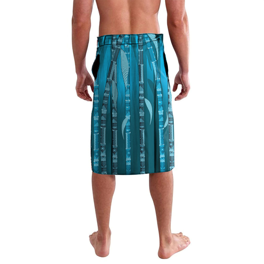 Personalised Fiji Language Week Sugarcane Masi Lavalava Blue Tapa Tribal Pattern DT05 - Polynesian Pride