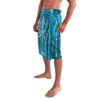 Personalised Fiji Language Week Sugarcane Masi Lavalava Blue Tapa Tribal Pattern DT05 - Polynesian Pride