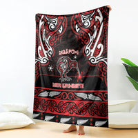 Ngapuhi Aotearoa Meri Kirihimete Blanket Maori Kiwi Bird Silver Fern Koru Pattern DT05 - Polynesian Pride