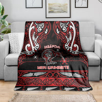 Ngapuhi Aotearoa Meri Kirihimete Blanket Maori Kiwi Bird Silver Fern Koru Pattern DT05 - Polynesian Pride