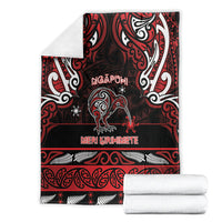 Ngapuhi Aotearoa Meri Kirihimete Blanket Maori Kiwi Bird Silver Fern Koru Pattern DT05 - Polynesian Pride