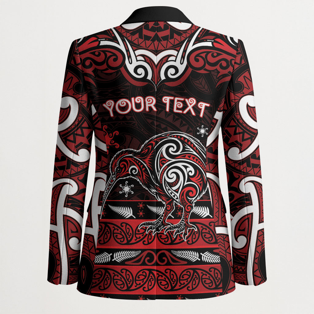 Personalised Ngapuhi Aotearoa Meri Kirihimete Blazer Maori Kiwi Bird Silver Fern Koru Pattern DT05 - Polynesian Pride