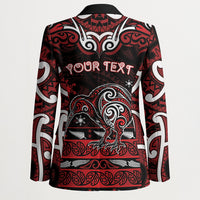 Personalised Ngapuhi Aotearoa Meri Kirihimete Blazer Maori Kiwi Bird Silver Fern Koru Pattern DT05 - Polynesian Pride