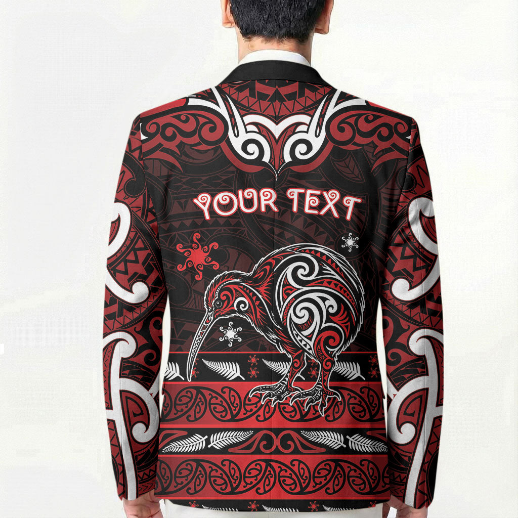 Personalised Ngapuhi Aotearoa Meri Kirihimete Blazer Maori Kiwi Bird Silver Fern Koru Pattern DT05 - Polynesian Pride