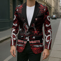 Personalised Ngapuhi Aotearoa Meri Kirihimete Blazer Maori Kiwi Bird Silver Fern Koru Pattern DT05 - Polynesian Pride