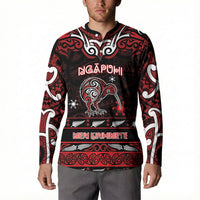 Personalised Ngapuhi Aotearoa Meri Kirihimete Button Sweatshirt Maori Kiwi Bird Silver Fern Koru Pattern DT05 - Polynesian Pride