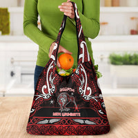 Ngapuhi Aotearoa Meri Kirihimete Grocery Bag Maori Kiwi Bird Silver Fern Koru Pattern DT05 - Polynesian Pride
