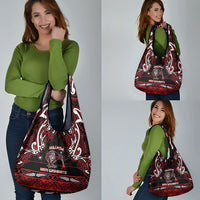 Ngapuhi Aotearoa Meri Kirihimete Grocery Bag Maori Kiwi Bird Silver Fern Koru Pattern DT05 - Polynesian Pride