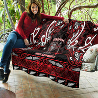 Ngapuhi Aotearoa Meri Kirihimete Quilt Maori Kiwi Bird Silver Fern Koru Pattern DT05 - Polynesian Pride