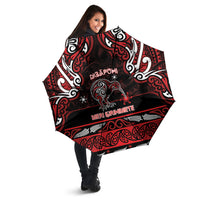 Ngapuhi Aotearoa Meri Kirihimete Umbrella Maori Kiwi Bird Silver Fern Koru Pattern DT05 - Polynesian Pride