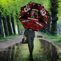 Ngapuhi Aotearoa Meri Kirihimete Umbrella Maori Kiwi Bird Silver Fern Koru Pattern DT05 - Polynesian Pride