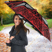 Ngapuhi Aotearoa Meri Kirihimete Umbrella Maori Kiwi Bird Silver Fern Koru Pattern DT05 - Polynesian Pride