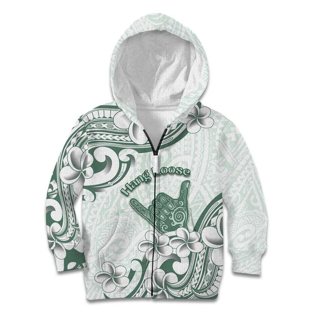 Aloha Hawaii Shaka Kid Hoodie Hang Loose Mint Version DT05 Zip Hoodie Mint - Polynesian Pride
