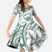 Aloha Hawaii Shaka Kid Short Sleeve Dress Hang Loose Mint Version DT05 KID Mint - Polynesian Pride