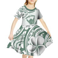 Aloha Hawaii Shaka Kid Short Sleeve Dress Hang Loose Mint Version DT05 - Polynesian Pride