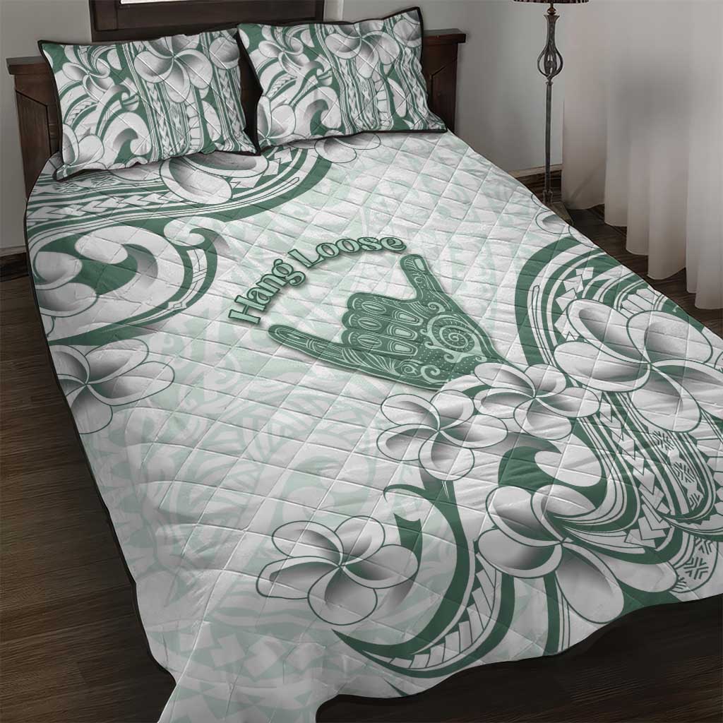 Aloha Hawaii Shaka Quilt Bed Set Hang Loose Mint Version DT05 Mint - Polynesian Pride
