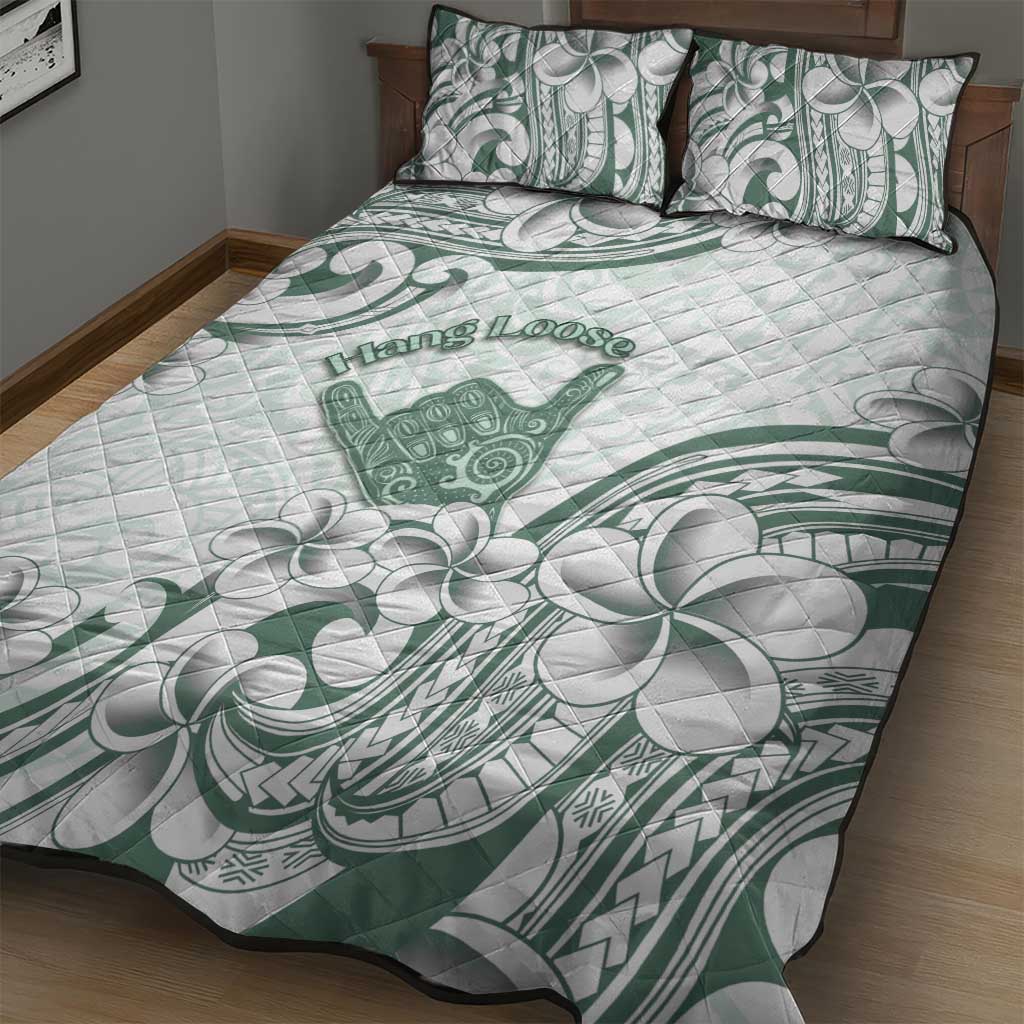 Aloha Hawaii Shaka Quilt Bed Set Hang Loose Mint Version DT05 - Polynesian Pride