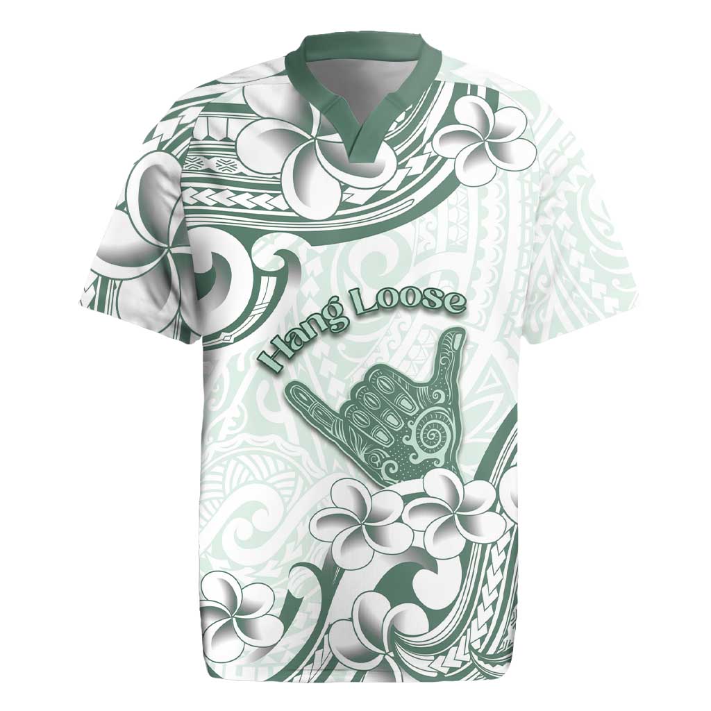 Aloha Hawaii Shaka Rugby Jersey Hang Loose Mint Version DT05 Mint - Polynesian Pride