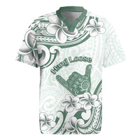 Aloha Hawaii Shaka Rugby Jersey Hang Loose Mint Version DT05 Mint - Polynesian Pride