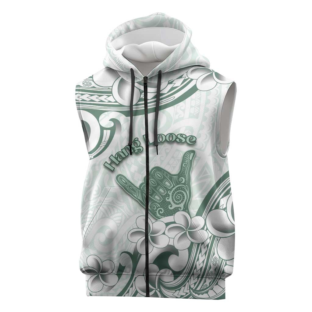 Aloha Hawaii Shaka Sleeveless Zip Hoodie Hang Loose Mint Version DT05 Mint - Polynesian Pride