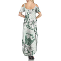 Aloha Hawaii Shaka Summer Maxi Dress Hang Loose Mint Version DT05 - Polynesian Pride