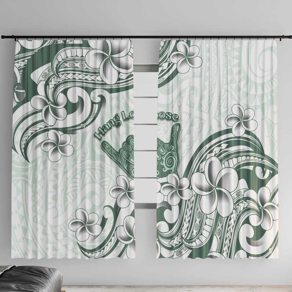 Aloha Hawaii Shaka Window Curtain Hang Loose Mint Version DT05 With Hooks Mint - Polynesian Pride
