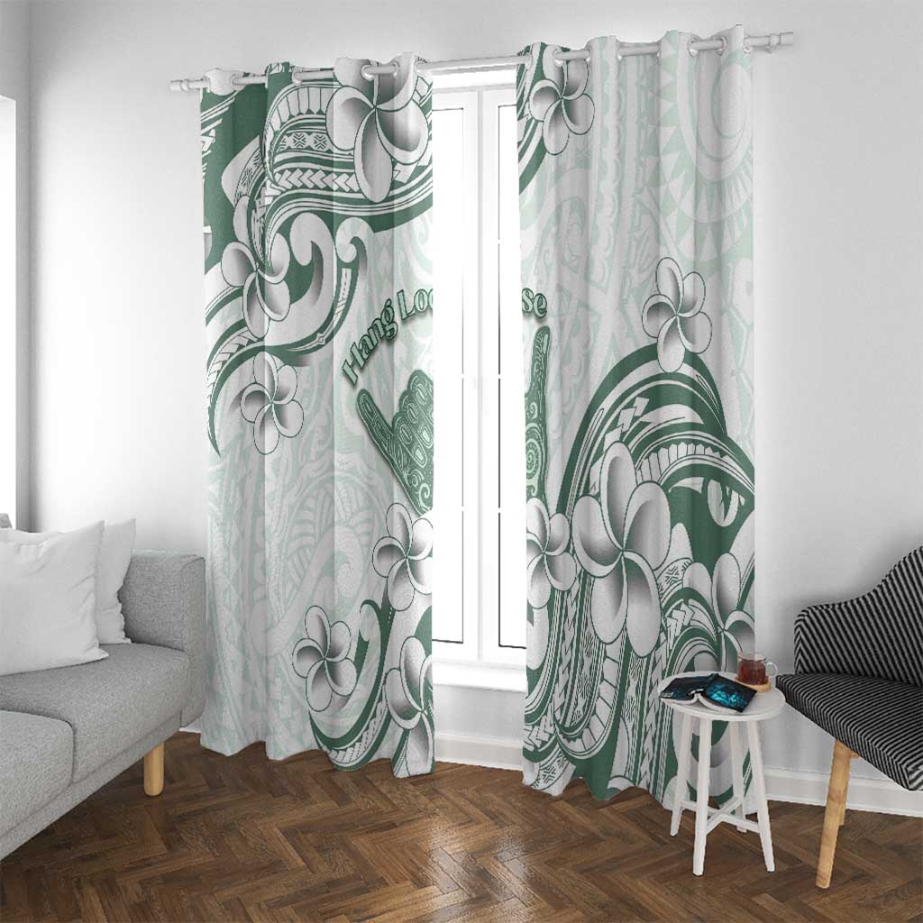 Aloha Hawaii Shaka Window Curtain Hang Loose Mint Version DT05 With Grommets Mint - Polynesian Pride