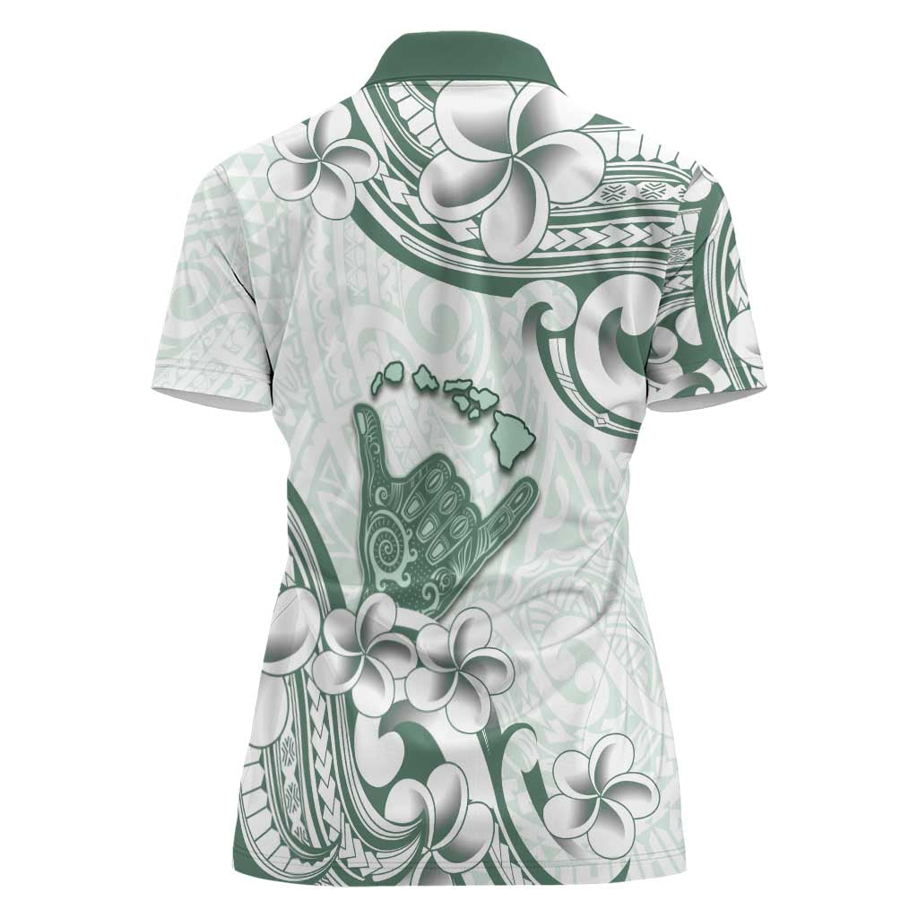 Aloha Hawaii Shaka Women Polo Shirt Hang Loose Mint Version DT05 - Polynesian Pride