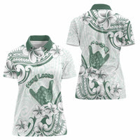 Aloha Hawaii Shaka Women Polo Shirt Hang Loose Mint Version DT05 - Polynesian Pride