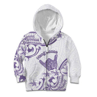 Aloha Hawaii Shaka Kid Hoodie Hang Loose Purple Version DT05 Zip Hoodie Purple - Polynesian Pride