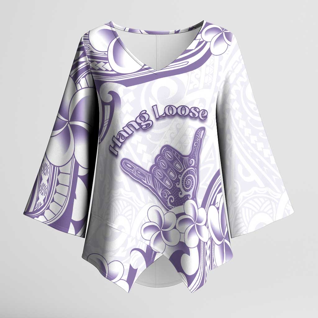 Aloha Hawaii Shaka Kimono Sleeve Blouse Hang Loose Purple Version DT05 Female Purple - Polynesian Pride