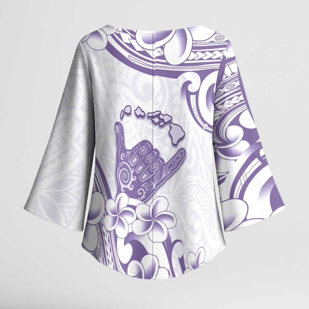 Aloha Hawaii Shaka Kimono Sleeve Blouse Hang Loose Purple Version DT05 - Polynesian Pride
