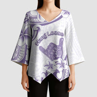 Aloha Hawaii Shaka Kimono Sleeve Blouse Hang Loose Purple Version DT05 - Polynesian Pride