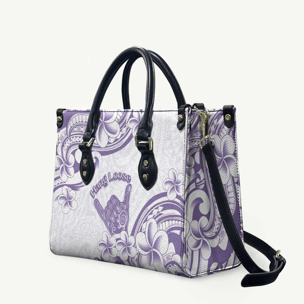 Aloha Hawaii Shaka Leather Bag Hang Loose Purple Version DT05 Purple - Polynesian Pride