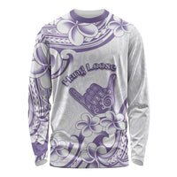 Aloha Hawaii Shaka Long Sleeve Shirt Hang Loose Purple Version DT05 Unisex Purple - Polynesian Pride