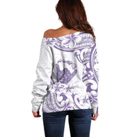 Aloha Hawaii Shaka Off Shoulder Sweater Hang Loose Purple Version DT05 - Polynesian Pride