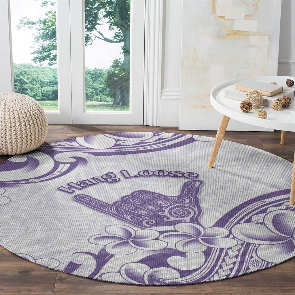 Aloha Hawaii Shaka Round Carpet Hang Loose Purple Version DT05 - Polynesian Pride