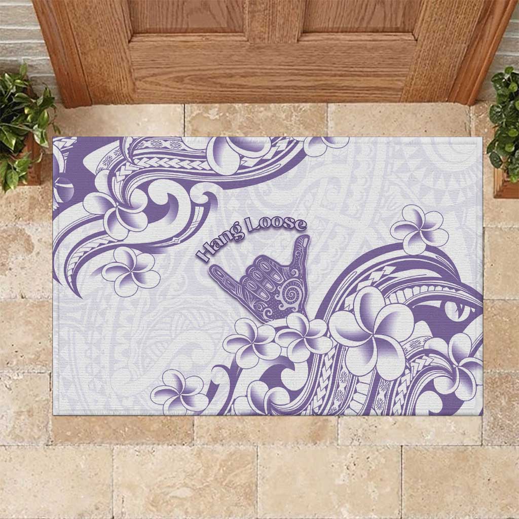 Aloha Hawaii Shaka Rubber Doormat Hang Loose Purple Version DT05 Purple - Polynesian Pride