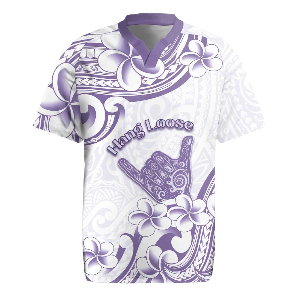 Aloha Hawaii Shaka Rugby Jersey Hang Loose Purple Version DT05 Purple - Polynesian Pride