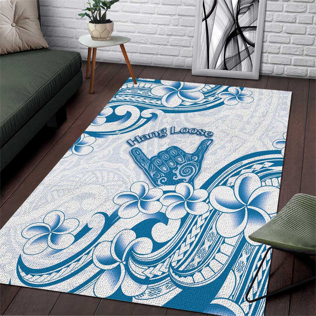 Aloha Hawaii Shaka Area Rug Hang Loose Blue Version DT05 Blue - Polynesian Pride