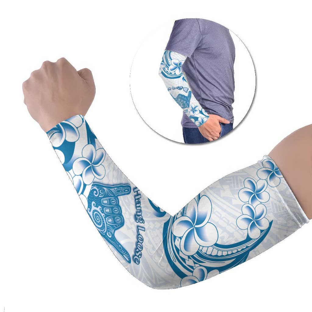 Aloha Hawaii Shaka Arm Sleeves Hang Loose Blue Version DT05 Set of 2 Blue - Polynesian Pride