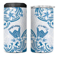 Aloha Hawaii Shaka 4 in 1 Can Cooler Tumbler Hang Loose Blue Version DT05 One Size: 16 oz Blue - Polynesian Pride